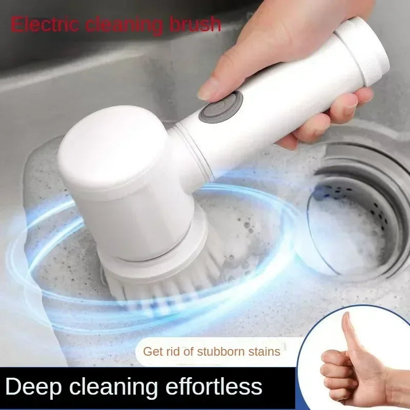 Cordless Electric  Spin Scrubber(with 5 Replaceable Brush Heads)