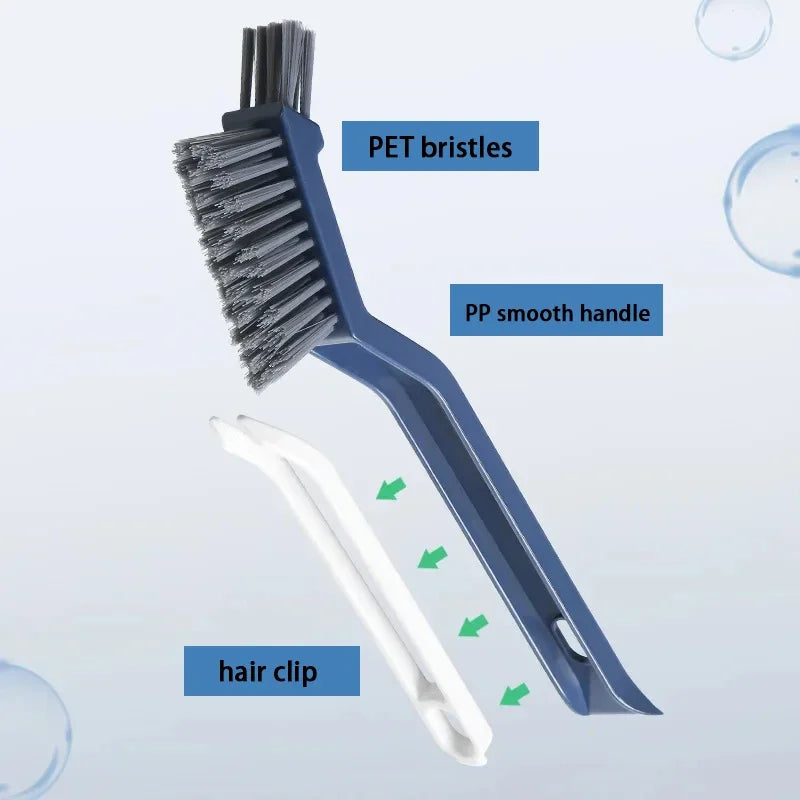 "Effective Cleaning Brush for Corners and Gaps - 2-in-1 Multipurpose Bathroom and Floor Tiles
