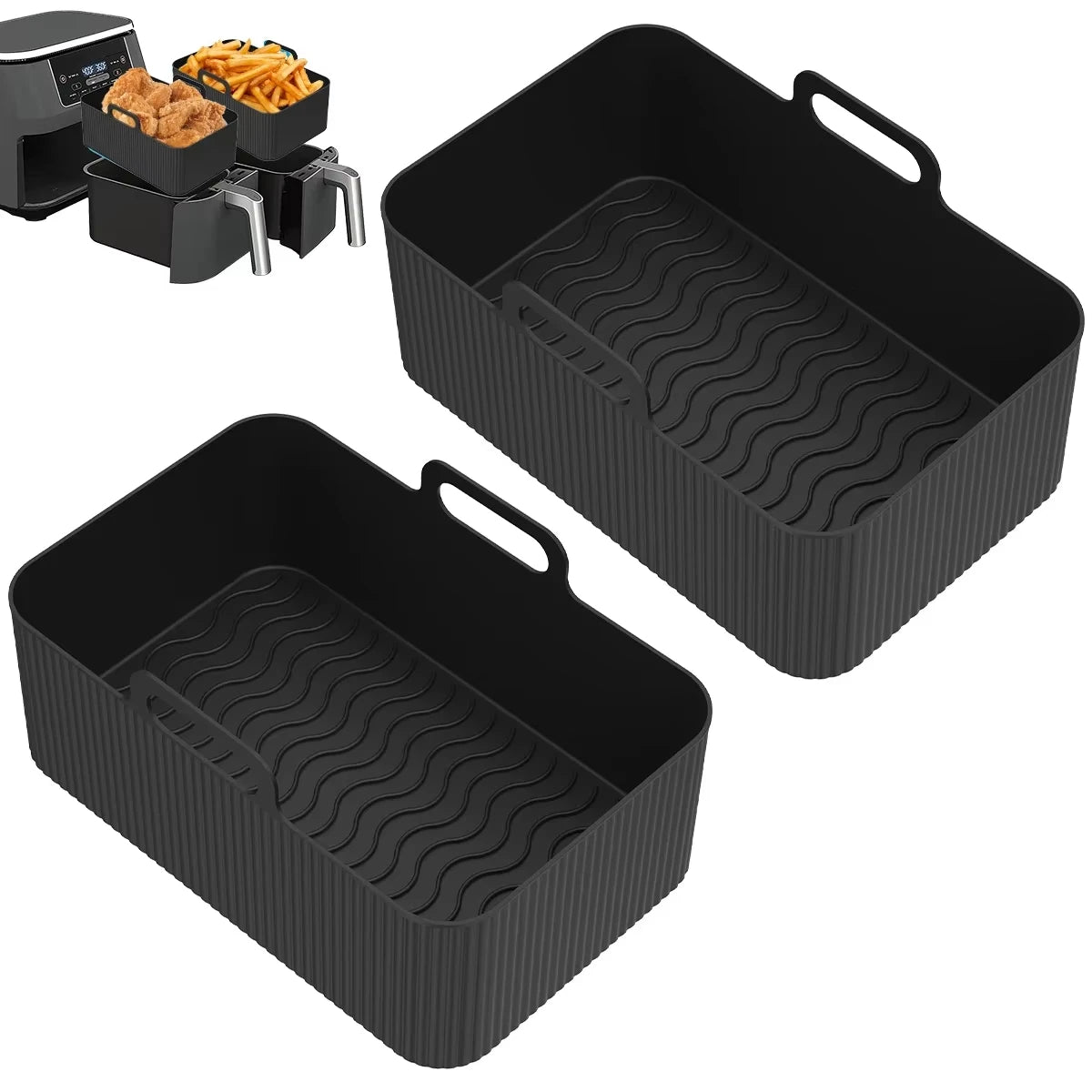 Premium Non-Stick Silicone Air Fryer Liners (2-Piece Set)