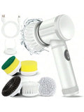 Cordless Electric  Spin Scrubber(with 5 Replaceable Brush Heads)