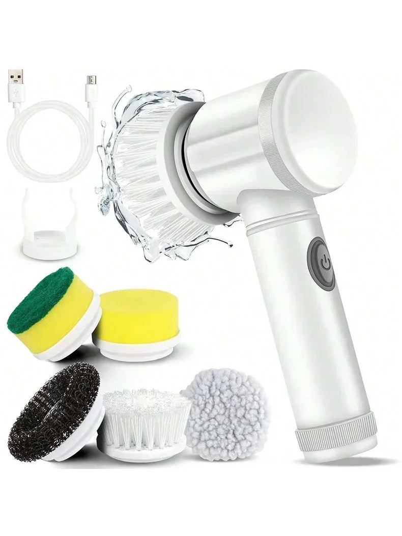 Cordless Electric  Spin Scrubber(with 5 Replaceable Brush Heads)
