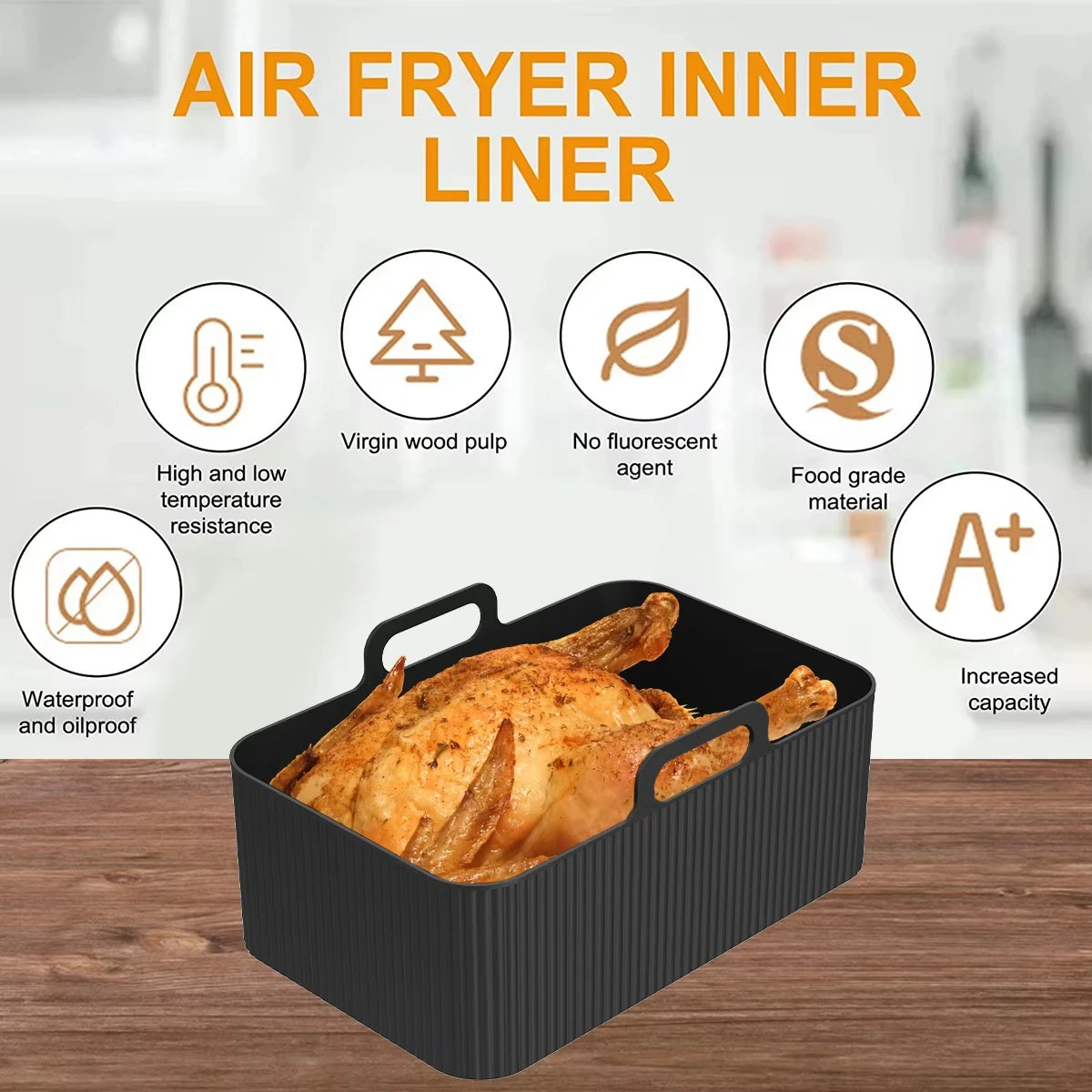 Premium Non-Stick Silicone Air Fryer Liners (2-Piece Set)