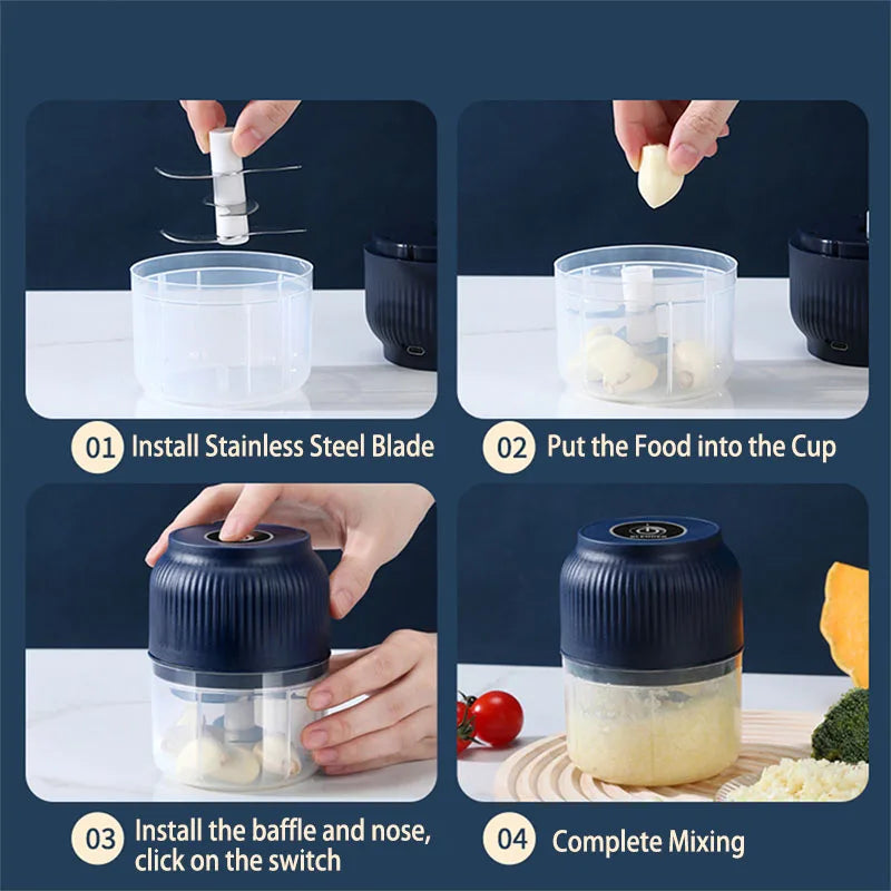 NexaNest™ Wireless Mini Electric Garlic Chopper
