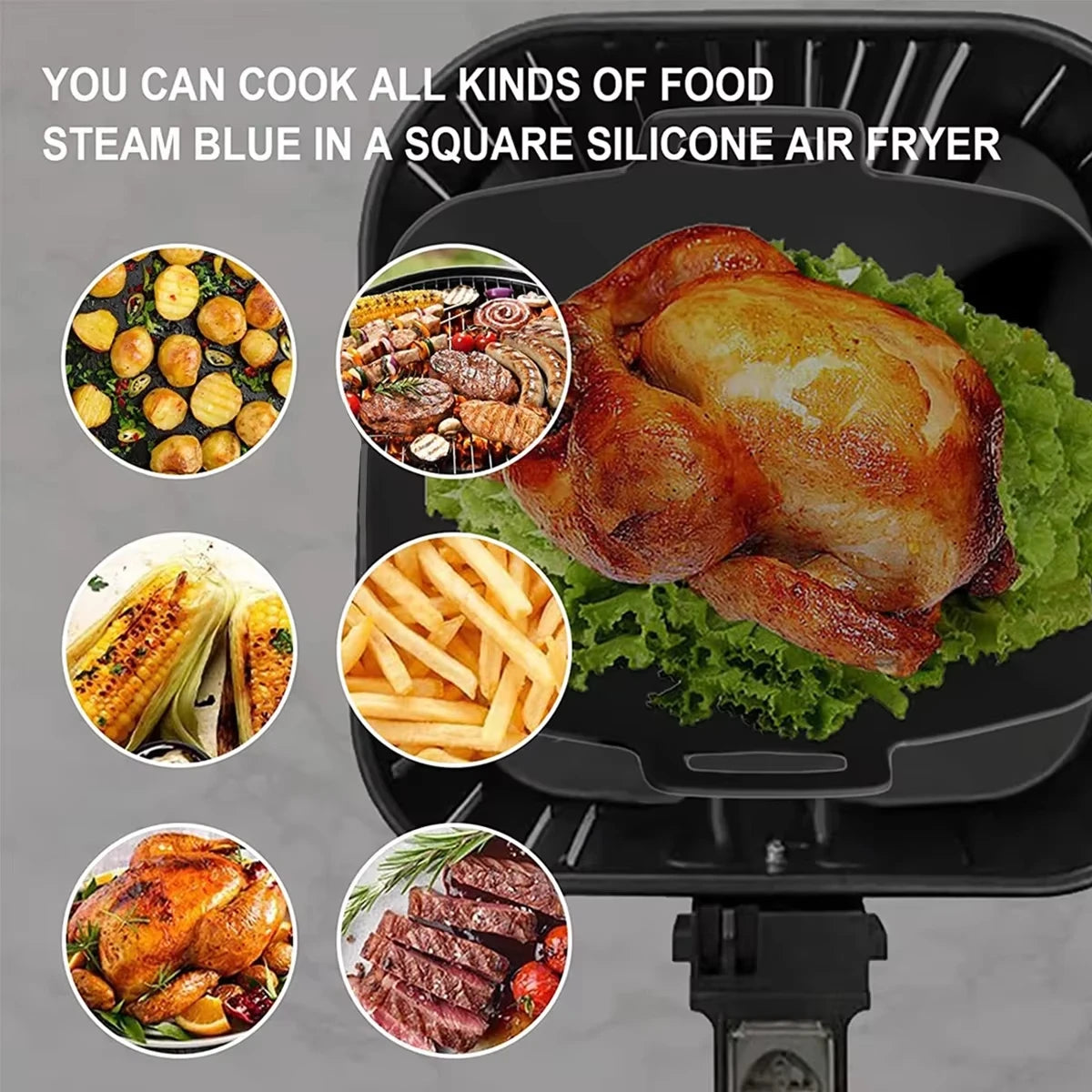 Premium Non-Stick Silicone Air Fryer Liners (2-Piece Set)