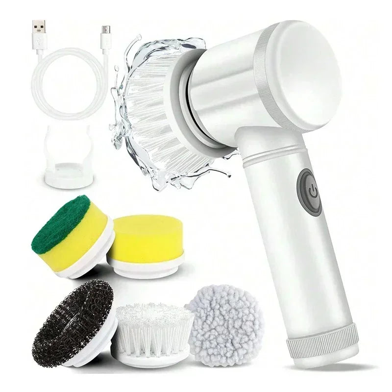 Cordless Electric  Spin Scrubber(with 5 Replaceable Brush Heads)