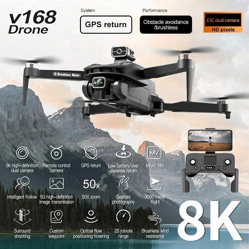 8K Wide Angle Optical Camera Drone