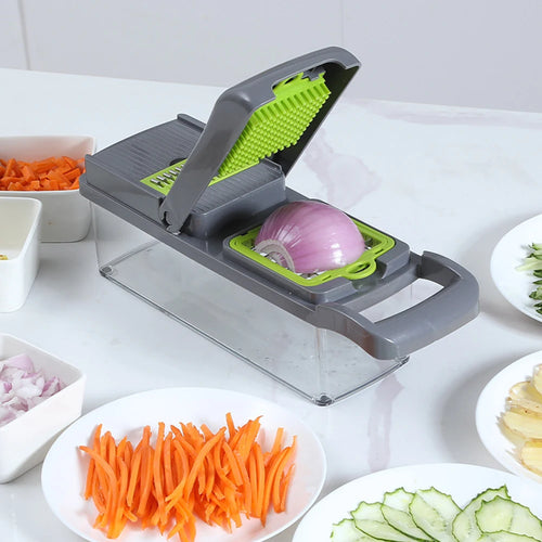 Multi-Function Vegetable Chopper & Slicer with Storage Container