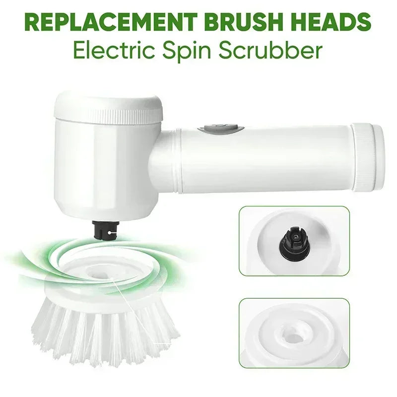 Cordless Electric  Spin Scrubber(with 5 Replaceable Brush Heads)